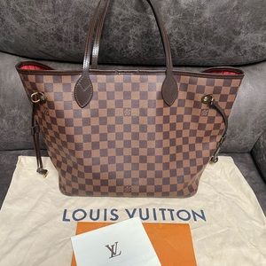 Authentic Louis Vuitton Neverfull MM in Damier Ebene